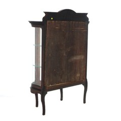 Antique RJ Horner Diminutive Oak Vitrine with Foliate Elements C1910