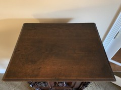 Antique Carved Wood French Gothic Oak Music Cabinet