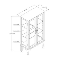 Curio Cabinet Lighted Curio Display Cabinet Walnut (E26 light bulb not included)