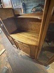 antique french art nouveau liquor cabinet burled elm curio cupboard 1920