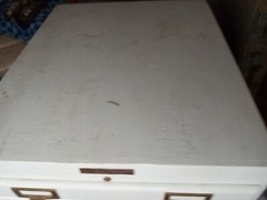 ANTIQUE SHAW WALKER STACKING CARD CATALOG FILE CABINET FLAT DRAWERS TOP PART