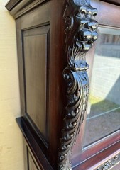 R.J. HORNER CARVED GRIFFIN LIQUOR BAR CABINET