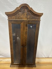 Vintage Miniature Wooden Curio Display Case Wall Hanging Cabinet