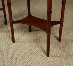 Antique English Victorian Small Pair Mahogany Bedsides Locker Tables Nightstands