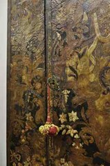 Antique Charles II Georgian Japanned Carved Lacquer China Cabinet on Base