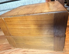 Antique Wooden 4 Drawers Library Index Card Catalog 2 Sections Stacked Tabletop