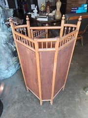 TURN OF THE CENTURY STICK AND BALL HANGING CORNER CABINET