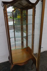French Late 1800s Painted Vitrine Display Curio Cabinet Cupboard 5607