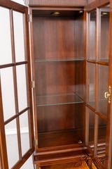 F70708: STICKLEY Mahogany 4 Door Breakfront Bookcase Cabinet