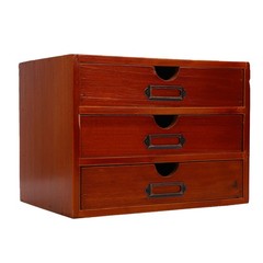 2-Stackable Apothecary Cabinet 3 Drawer Desk Organizer Vintage Library