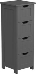 Free Standing Bathroom Storage Cabinet 4 Drawers Organizer Side Organizer Gray