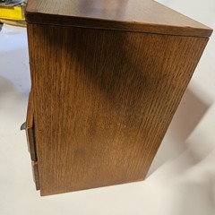 VTG Oak 3 Drawer Library/Home Desk Letter File Cabinet Arts & Craft Style