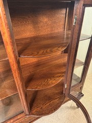 Antique Oak Rectangular Small Curio Cabinet