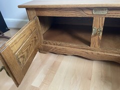 White Oak Clad Solid Wood Coffee Table Storage Made in U.S.A.