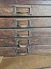 Antique Wood Filing Cabinet Apothecary Style Industrial Storage Organizer Rustic