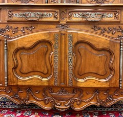 Antique French Buffet Sideboard Server Cupboard Panetiere Highly Carved Oak