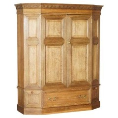 FINE ANTIQUE VICTORIAN CIRCA 1880 PINE HOUSEKEEPERS CUPBOARD DRAWERS LINEN POTS