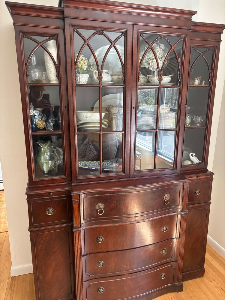 Vintage China Cabinet with Glass Doors