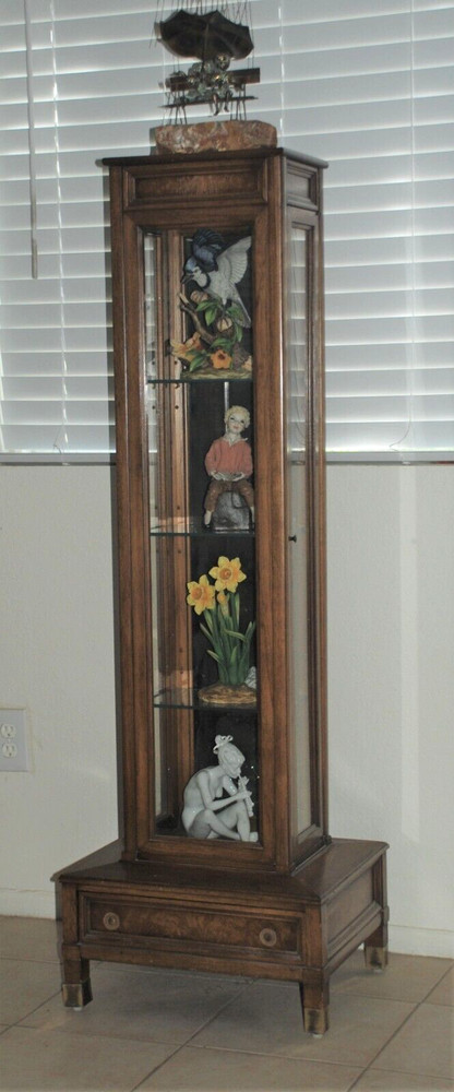 Beautiful Mid Century Display Cabinet–Wood with Glass and Mirrors The 50’S