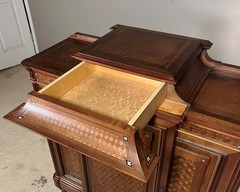 Exceptional French Antique Bar Cabinet Server Sideboard Walnut & Birdseye Maple