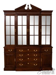 F70708: STICKLEY Mahogany 4 Door Breakfront Bookcase Cabinet