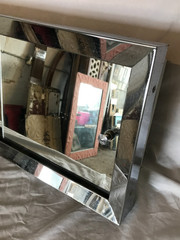 VTG 1960’s Deco Metal Chrome 11X24 Mirrored Recessed Cabinet Old 319-26B
