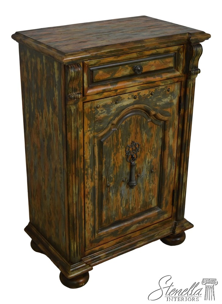 L65298EC: HOOKER Distressed Weathered Painted Finish Cabinet