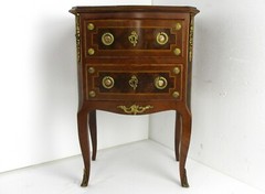 Gorgeous Marquetry Chest of Drawers Dresser Cabinet Wood Brass Trim Medallions