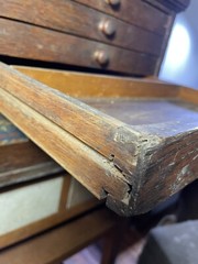 Antique Oak 1800s Post Office Stamp Money Cabinet Solid Oak Original Keys Lock