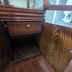 Two-Piece Mahogany and Burled Ashwood China Cabinet