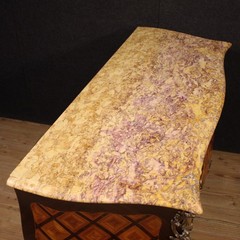 French inlaid commode furniture dresser 2 drawers Louis XV style marble 900