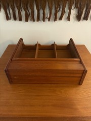 Vintage Teak Kalmar 3 section cassette holder – MCM made in Thailand