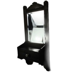 Vintage Kitchen Apothecary Bathroom Wall Cabinet Beveled Glass Mirror Drawer