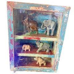 Medicine Cabinet Vintage Distressed Wood Display Rustic Art Deco Farmhouse