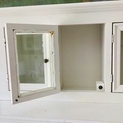 Vtg Exposures 5 Door Wall Cabinet Shelf White Made In Italy Miniatures Display