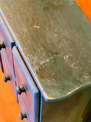 Primitive New England Blue-painted Spice Cabinet.