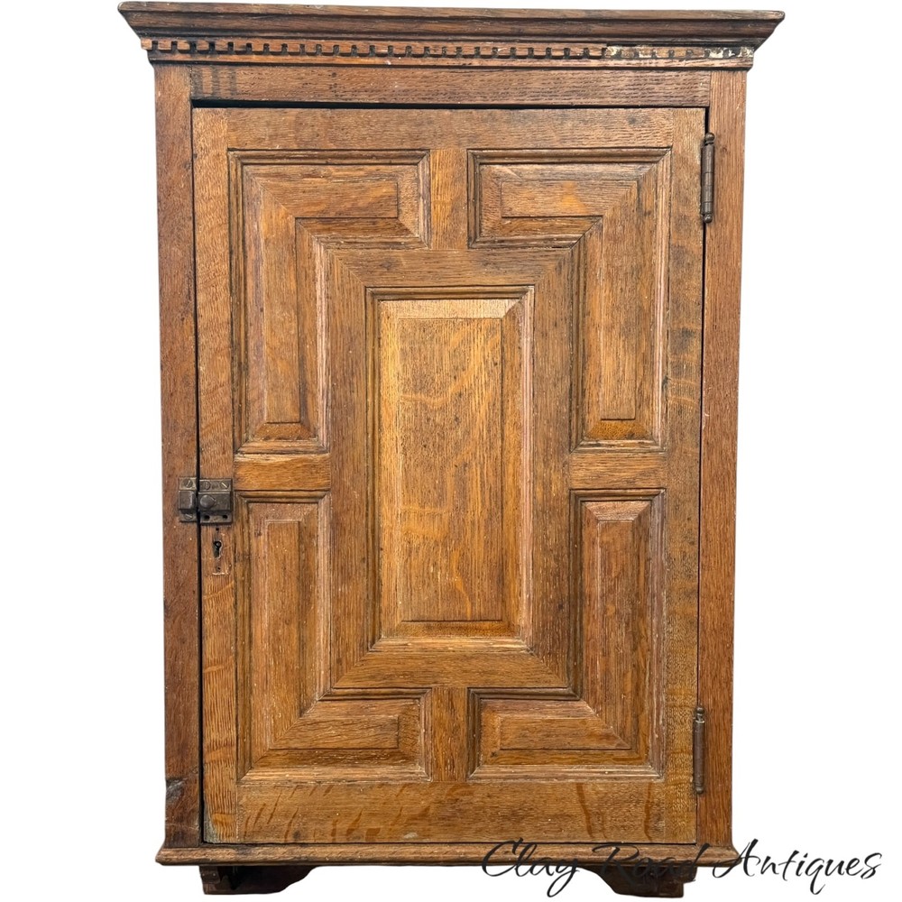 Antique victorian tiger oak hanging cupboard medicine cabinet raised panel