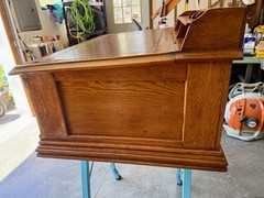 Antique American Clark’s O.N.T. Oak Spool Cabinet /Mercantile Desk, c. 1892 ….