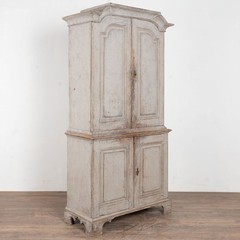 Early 19th Century Swedish Gray Painted Wedding Cabinet
