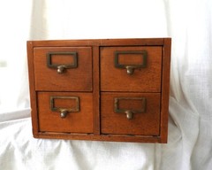 Vtg Library Globe Wernicke Oak 4 Drawer Card Catalog File Cabinet 16″x16″x12″