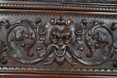 Important Pair Antique R.J. Horner Renaissance Revival Mahogany Bookcase Cabinet