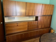 Mid Century Veneer Teakwood Bar/Secretary German Shrunk