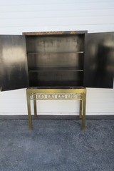 Maitland Smith Hand Painted Chinoiserie Cabinet Cupboard on Brass Stand 5442