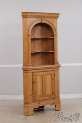 L73540: Chippendale Scrub Pine Corner Cupboard China Cabinet
