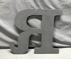 Decorative Salvage Tin Ceiling 16″ Patchwork Silver Metal VTG Letter R 224-25B