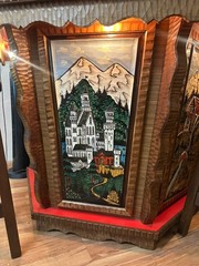 Hand-Carved Solid Wood Bar – Neuschwanstein Castle – German Black Forest Style