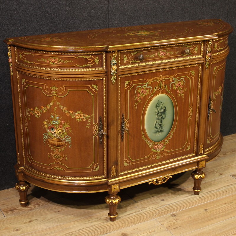 Italian sideboard furniture cabinet painted gold antique style 20th century