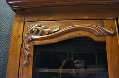 Antique American Victorian Oak Stepback Hutch Display China Cabinet Bookcase 85″