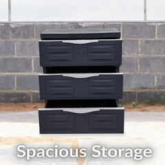 Sunnydaze 3-Tier Storage Cabinet with Drawers – Charcoal Organizer for Home & Of