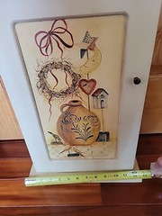 Ole Plantation Handpainted Cabinet Jean Oates Vtg Cupboard Farmhouse Country